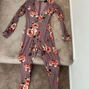 Purple long sleeve and pants jumpsuit